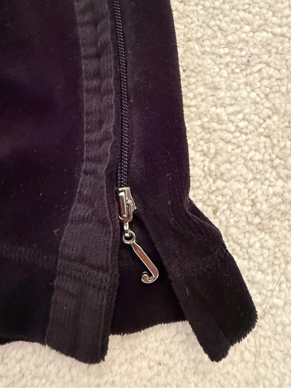 Juicy Couture Vintage Y2K Black Velour Tracksuit M Low Rise Bootcut Pants Set - Picture 8 of 14